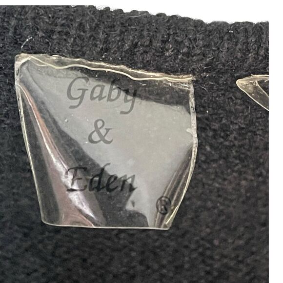 Gaby & Eden Women’s Small Black Open Cardigan Sweater Fur Rose Trim - Picture 5 of 9